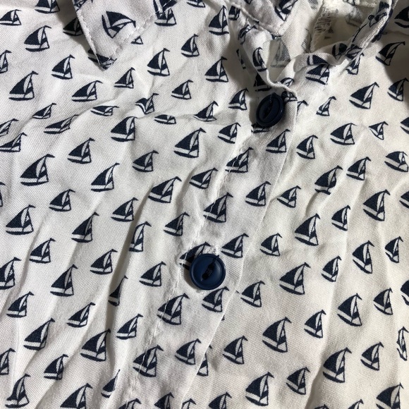 Blue and White Sailboat Button Down Tank - Picture 3 of 4